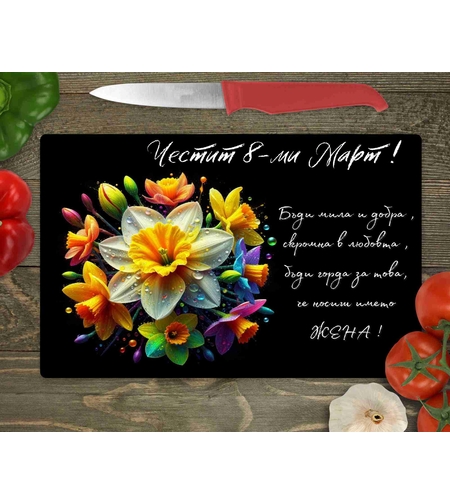 Стъклена дъска за рязане , 8ми март - 27