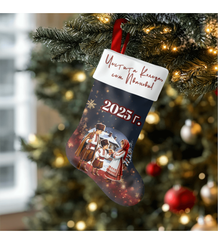 Коледен персонализиран чорап Коледари 5