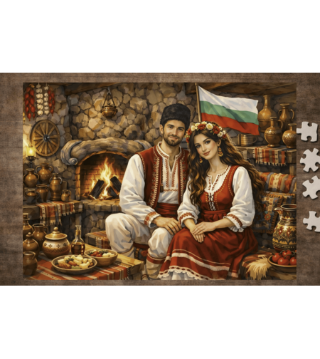 Картонен пъзел Аз обичам България 1