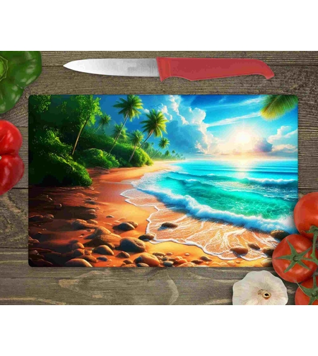 Стъклена дъска за рязане Море 1