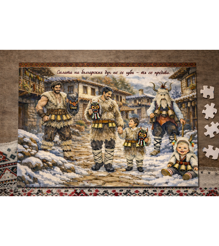 Картонен пъзел Кукери 1