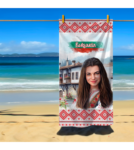 Кърпа за плаж Карикатура Българка 2