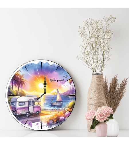 Персонализиран Стъклен часовник Каравана