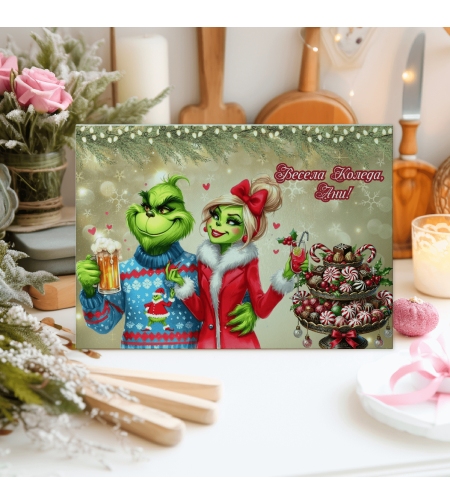 Стъклена дъска за рязане Коледа 54