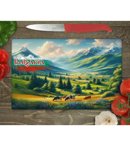 Стъклена дъска за рязане Българска природа 1