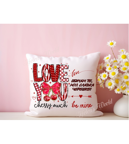 Персонализирана възглавничка влюбени черешки 7