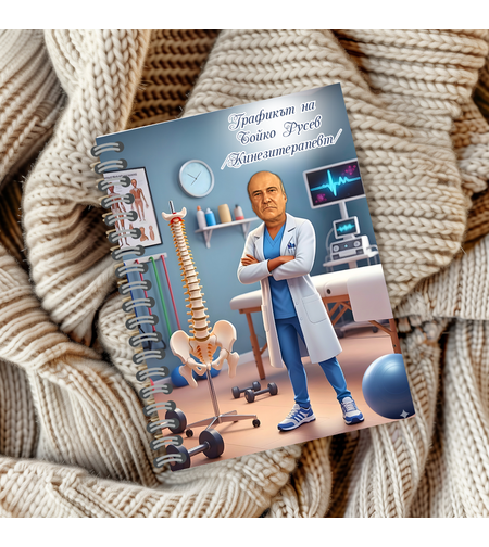 Тефтер ръчно правен персонализиран Кинезитерапевт