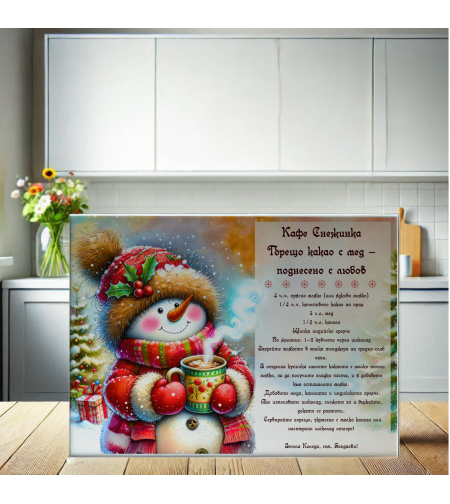 Стъклена дъска за рязане 133 Коледа