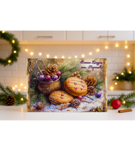 Стъклена дъска за рязане Коледари 139