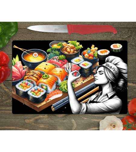 Стъклена дъска за рязане Суши 2