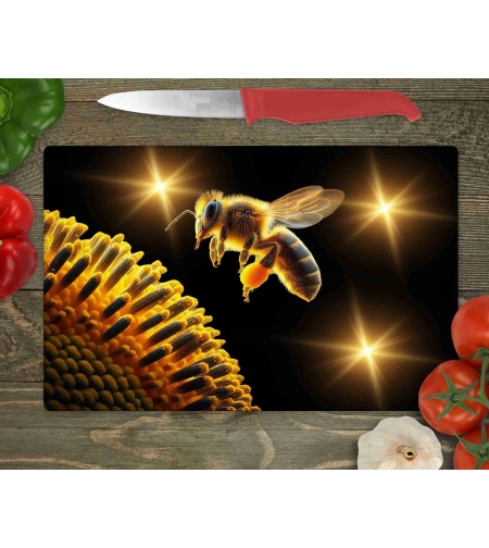 Стъклена дъска за рязане Пчели 3