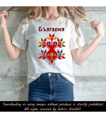 Тениска с български мотив България Шевица 10