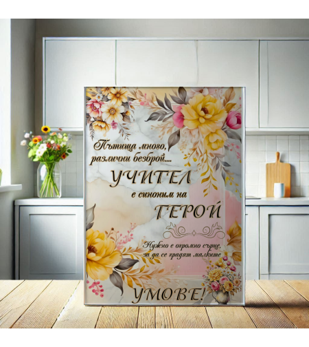 Стъклена дъска за рязане Учител 1