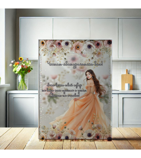 Стъклена дъска за рязане Абитуриент момиче 5