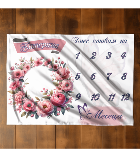 Бебешко одеяло Момиче месечинки 2