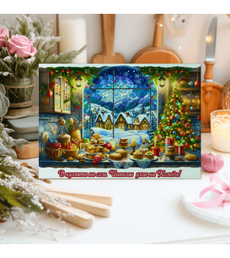 Стъклена дъска за рязане Коледа 68