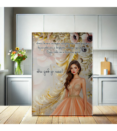 Стъклена дъска за рязане Абитуриент момиче 1