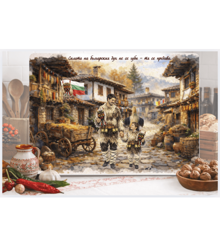 Стъклена персонализирана дъска  Кукери 5