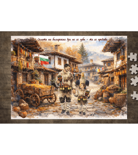 Картонен пъзел Кукери 3