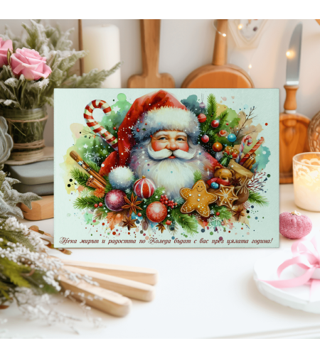 Стъклена дъска за рязане Коледа 3