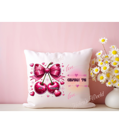 Персонализирана възглавничка влюбени черешки