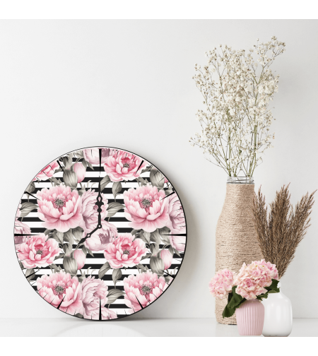 Персонализиран Стъклен часовник Цветя