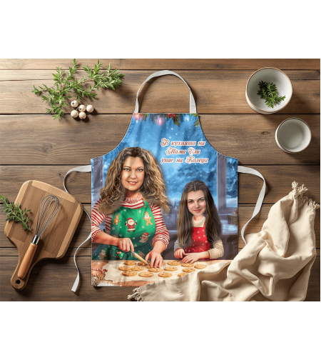 Престилка за готвене Карикатура Коледа Мама