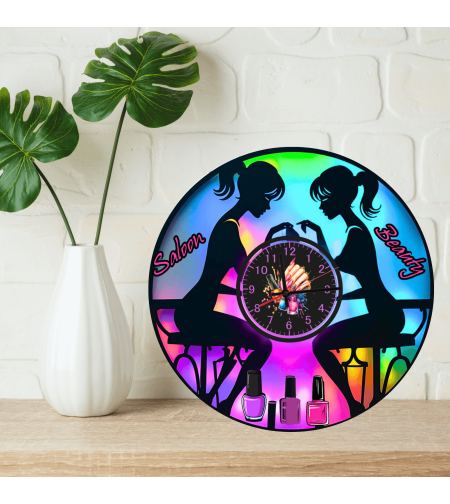 Персонализиран стъклен часовник Маникюристка 4