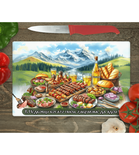 Стъклена дъска за рязане , 