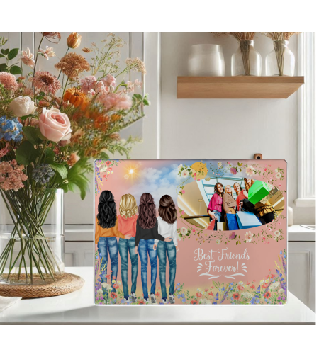 Стъклена дъска за рязане Приятелки