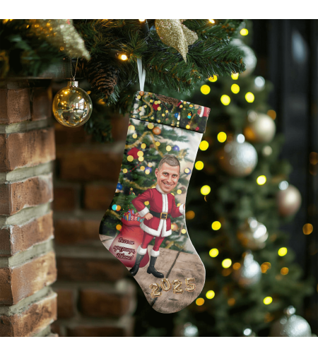 Коледен персонализиран чорап Карикатура Коледа Мъж