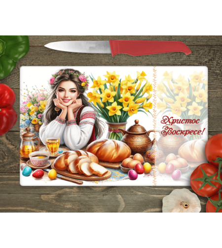Стъклена дъска за рязане Великден 16