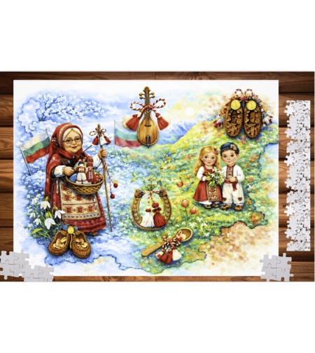 Картонен пъзел Баба Марта 3