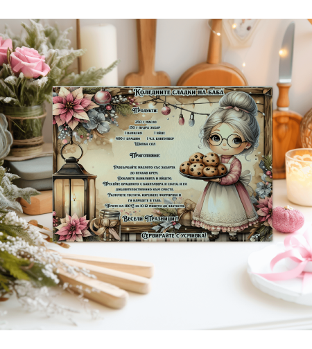 Стъклена дъска за рязане Коледа 50