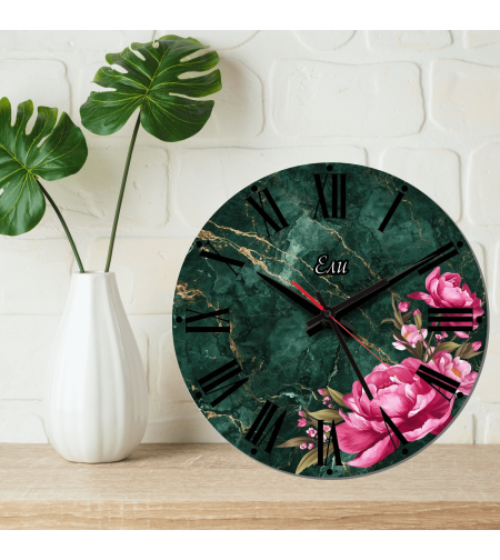 Персонализиран часовник Мрамор и цветя 2