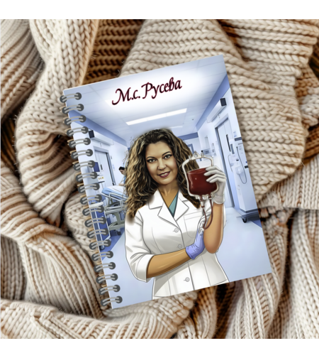 Тефтер ръчно правен персонализиран Медицинска сестра - Онкология, Хематология