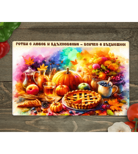 Стъклена дъска за рязане, Тиквен пай