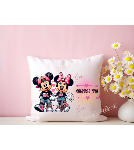 Персонализирана възглавничка Мики и Мини