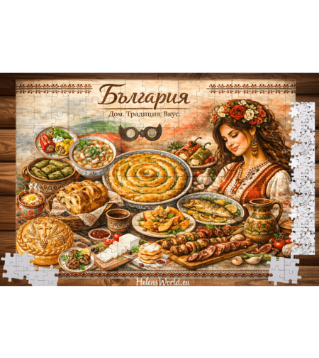 Картонен пъзел Българска трапеза