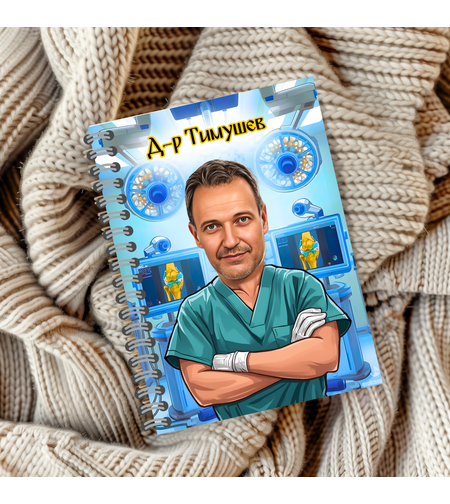 Тефтер ръчно правен персонализиран Лекар - Артроскоп