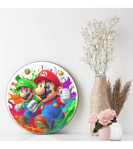 Персонализиран Стъклен часовник Коледа Супер Марио