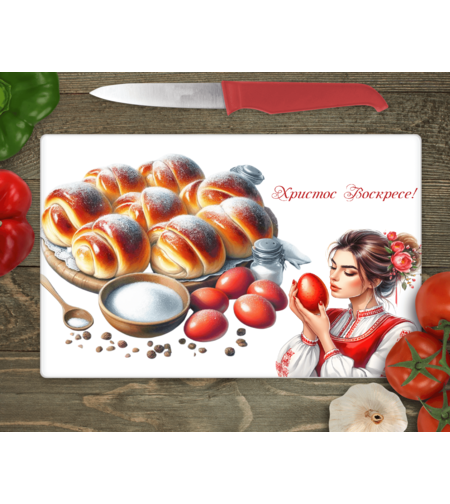 Стъклена дъска за рязане Великден 15