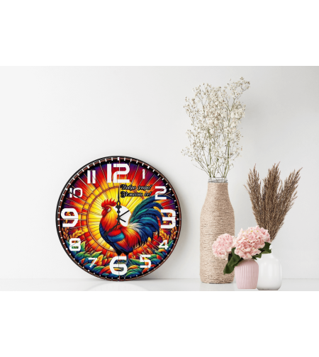 Персонализиран Стъклен часовник Петел