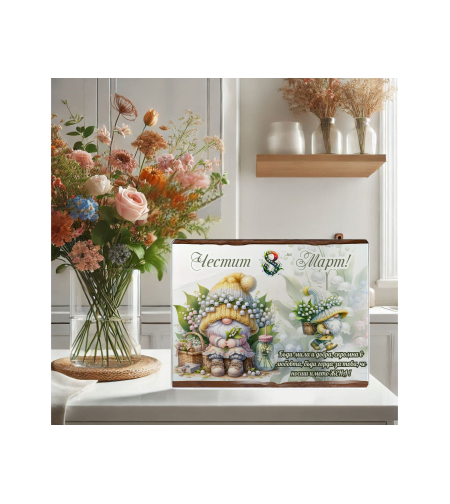 Стъклена дъска за рязане , 8ми март,Цветница - 64