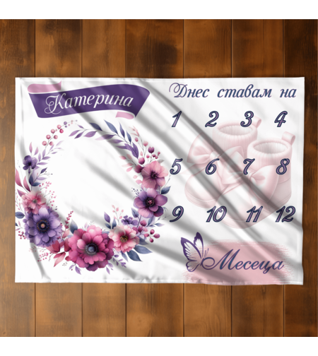 Бебешко одеяло Момиче месечинки 3