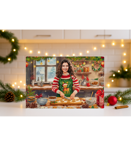 Стъклена дъска Карикатура Нова година Коледни бисквитки 2