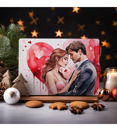 Стъклена дъска за рязане Влюбени