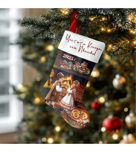 Коледен персонализиран чорап Коледари 8