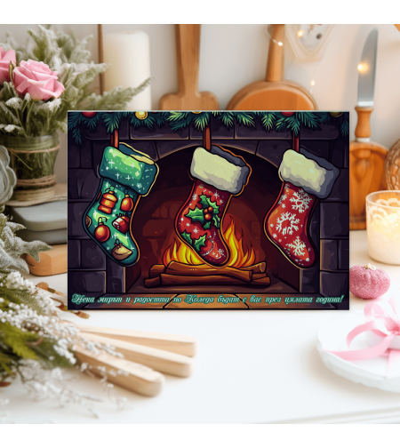 Стъклена дъска за рязане Коледа 17