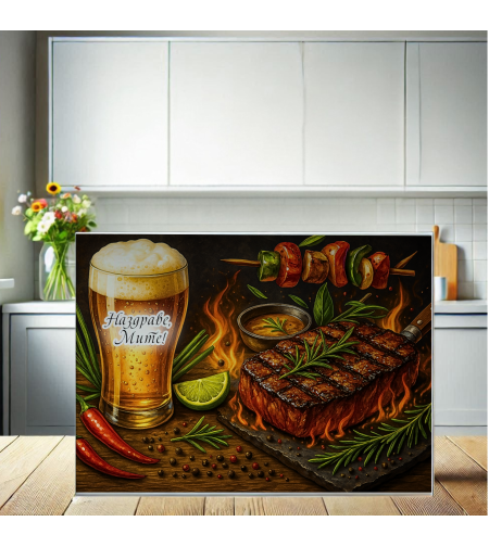 Стъклена персонализирана дъска  Имен ден